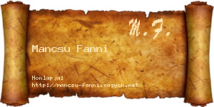 Mancsu Fanni névjegykártya